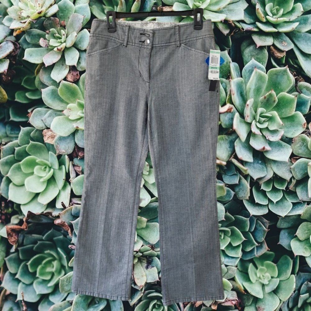 🤑🤑Sale🤑🤑 8 Petite Style & Co. Flared Stretch Herringbone Grey Pants
